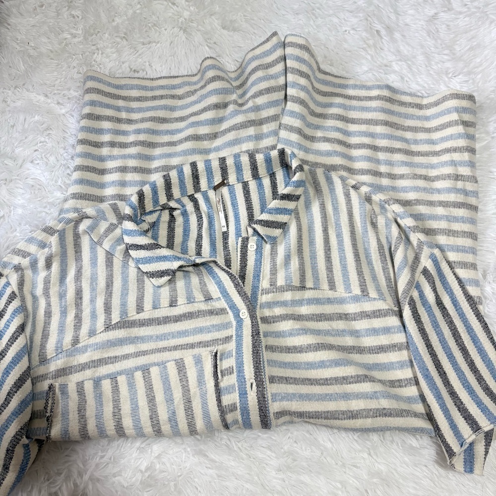 Free people oversize striped romper XS - Picture 2 of 4